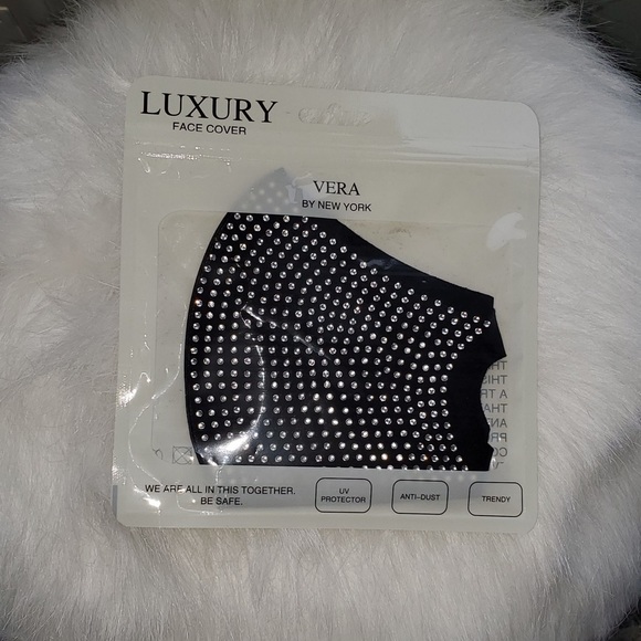 Black rhinestone bling face mask - Picture 8 of 10